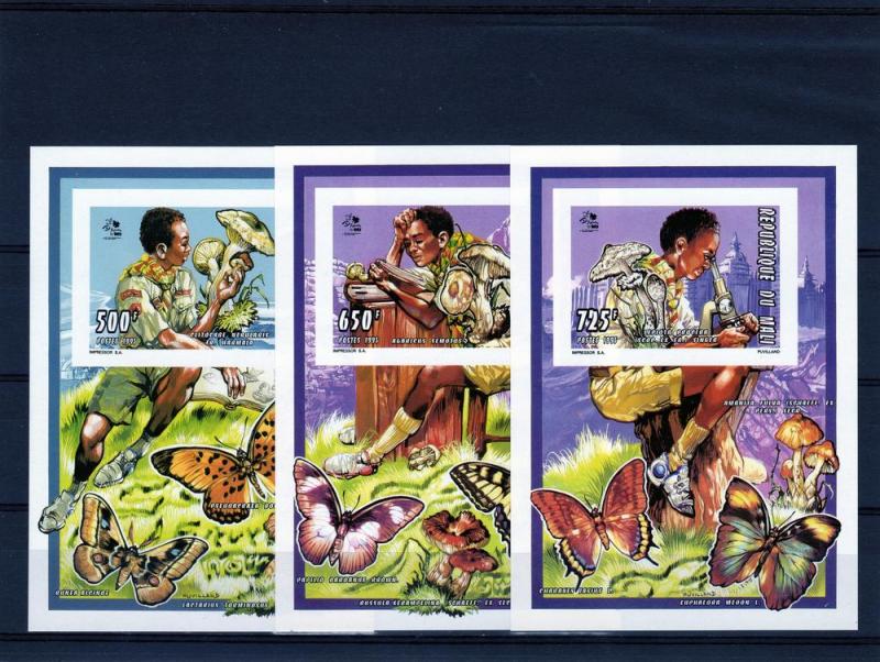 Mali Butterflies/Scouts/Mushrooms imperf.1995 MNH (6SS)