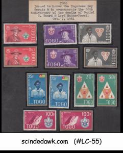 TOGO - 1961 BOY SCOUTS 20th ANNIVERSARY - Set of 11-stamps & 1-M/S MNH