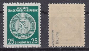 DDR 1954 Official Sc#O23 VAR Mi#D23xIXII mnh better WM signed Schönherr