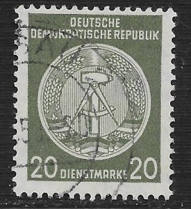 Germany DDR #O22a 20pf Arms of Republic ~ Used