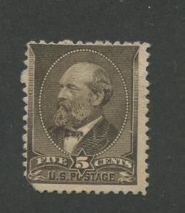 1882 US Postage Stamp #205 James A Garfield Mint Average No Gum