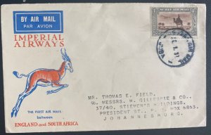 1932 Juba Sudan First Flight Airmail Cover To  Johannesburg South Africa 25 Flow