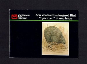 New Zealand 1990, Endangered Birds, Specimen Stamps, in Folder, MNH