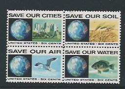 U.S.#1413 Anti-Pollution 6c Block of 4, MNH. See description.
