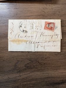US Stamps Covers St Louis, Mo to Alexandria, Mo. Missent Letter !! 4/15/1853