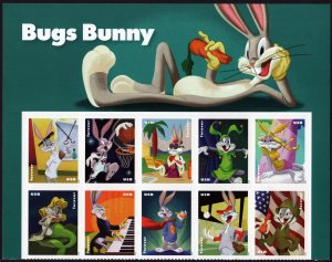 SC#5494-5503 (55¢) Bugs Bunny Header Block of Ten (2020) SA