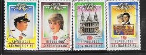 Central African Republic #457-460  Charles & Diana  (U) CV $1.30