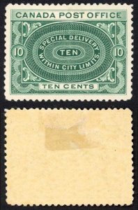 Canada SGS2 Special Delivery 10c Deep-green (Gum bend) M/M Cat 60 pounds