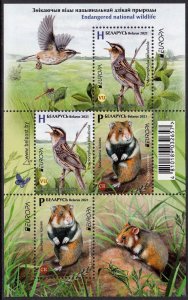 BELARUS 2021 EUROPA CEPT BIRD HAMSTER WILD ANIMALS SHEETLET