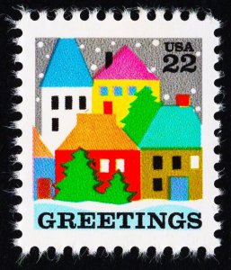 US 2245 MNH VF 22 Cent Christmas Village Scene