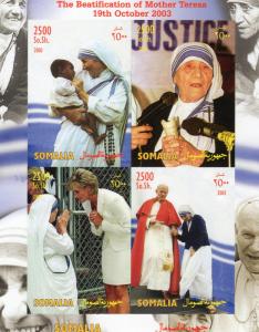 Somalia 2003 Beatification Mother Teresa/Pope John Paul II/Princess Diana IMPERF