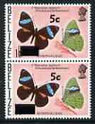 Belize 1976 Butterfly 5c on 15c (Nessaea aglaura) with ob...