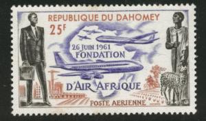 Dahomey Scott C17 MH* 25fr 1962 Air Post stamp