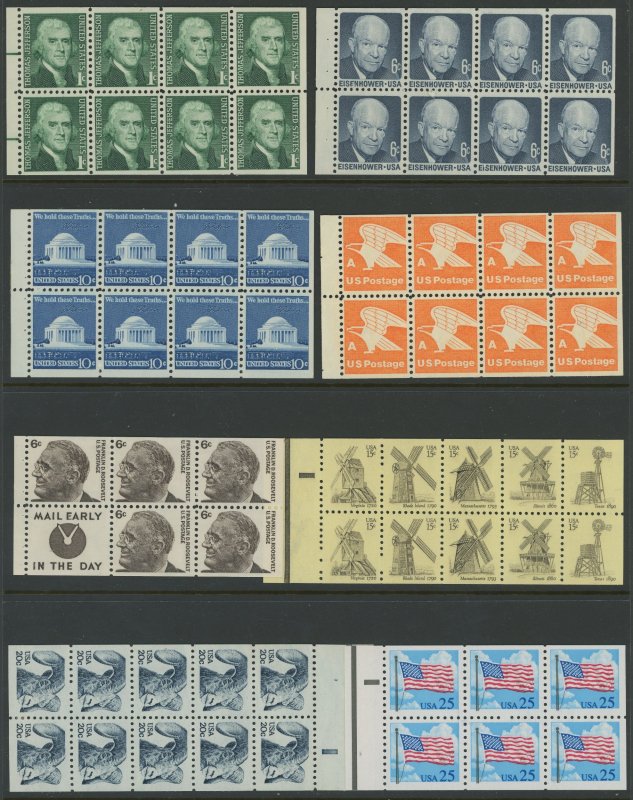 USA 30 mint booklet panes - mix of hinged & never hinged - Cat $???