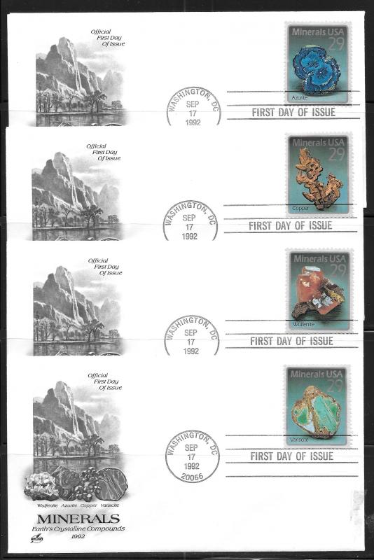 United States, 2700-03, Minerals Artcraft First Day Covers FDC