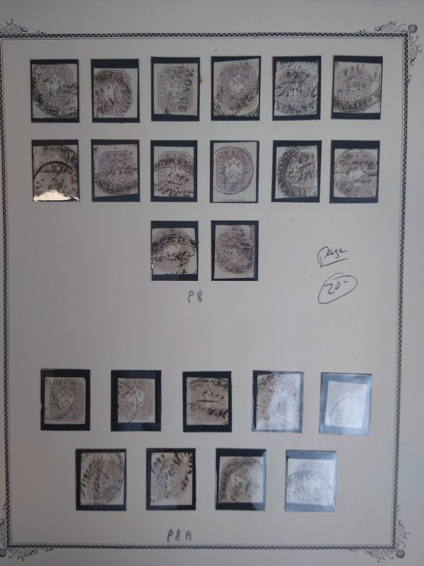 collection on pages Austria P8, P8a used wholesale (23) LA: CV about $400