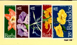 Barbados #348-352  Single (Complete Set) (Flowers)