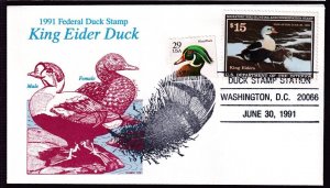 1991 Federal Duck Stamp Sc RW58 $15 FDC with Gamm cachet (N6