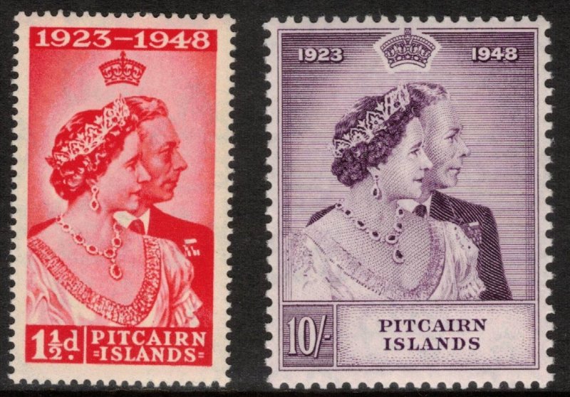 PITCAIRN ISLANDS 1949 Silver Wedding; Scott 11-12, SG 11-12; MNH