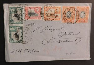 1938 Cover Kampala Uganda to Switzerland Air Mail KUT