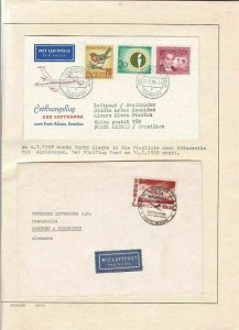 2  GERMAN AIRMAIL COVERS 1958  TO & FROM BRASIL      R 2663