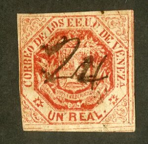 VENEZUELA 19 USED SCV $3.25 BIN $1.50 COAT OF ARMS