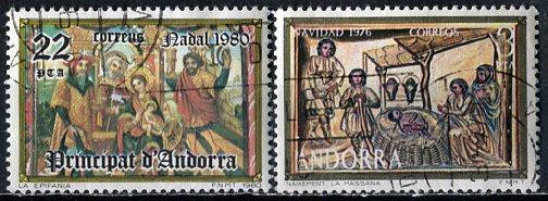 Andorra Spanish; 1980: Sc. # 124-125: O/Used Cpl. Set