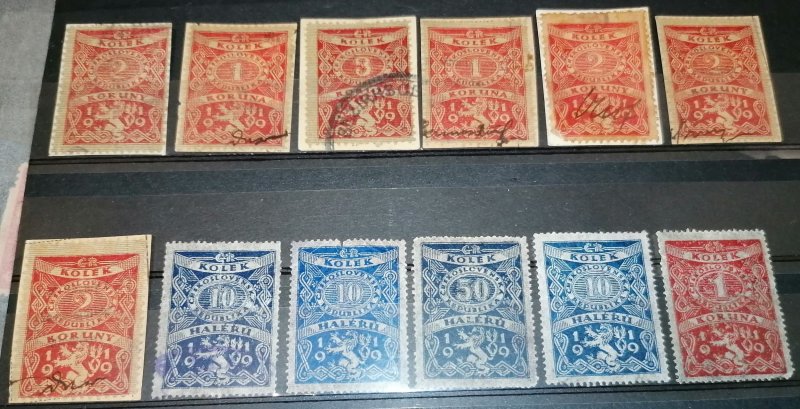 Czechoslovakia revenue stamps lot