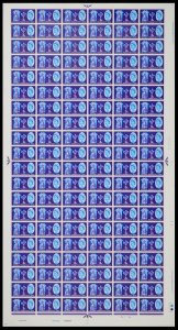 Sg632 1962 NPY 3d full sheet dot with listed varieties unmounted mint