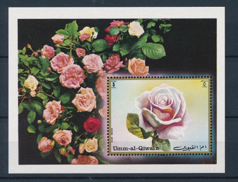 [36544] Umm al Qiwain 1972 Rose Flowers Souvenir Sheet MNH