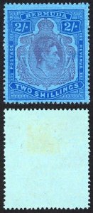 Bermuda SG116a 2/- Deep Reddish Purple Ultramarine/grey-blue Mult Script CA M/M