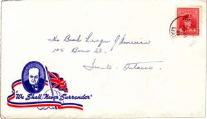 Canada Soldier's Free Mail 1945 F.P.O. S C. 760 Second Reinforcement Group No...