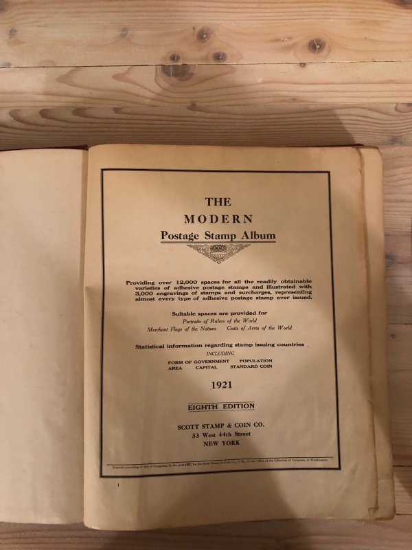 Modern Stamp Album Circa 1921