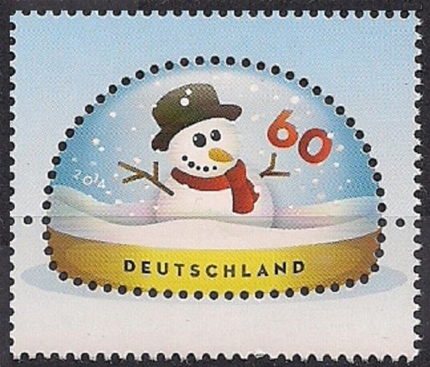 2014 Germany 3111 Snowman in a snow globe