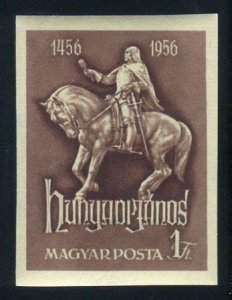 Hungary #1158 Cat$35, 1956 Janos Hunyadi, imperf. single, never hinged