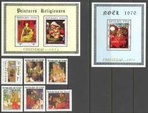 Chad Sc# 244A-244F + 2 Souvenir Sheets (not cataloged) MNH 1971 Christmas