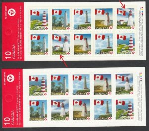 ERROR = FLIPPED & CORRECTED = BK364, BK385 = LIGHTHOUSE Canada 2007-08 MNH ec79