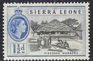 Sierra Leone.  1956 QEII definative 1 1/2d. Pissava worke...