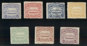 SOLOMON ISLANDS #1-7, Complete set, og, hinged except #3 used, all signed Bloch,