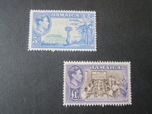 Jamaica 1949 Sc 140-41 set MNH/MH