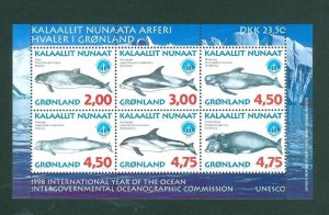 Greenland.  1998 Souvenir Sheet  Mnh.  Whales #  III. Scott#. 334a