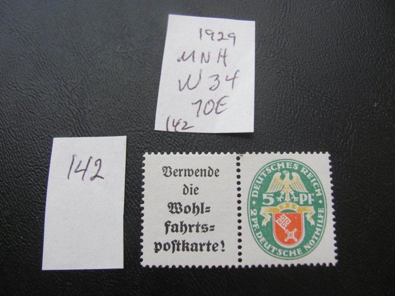 GERMANY 1929 MNH  MI.  W34 Booklet  XF 70 EUROS (142)