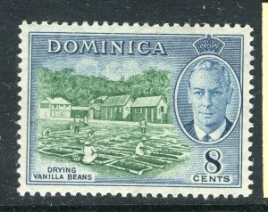 DOMINICA; 1951 early GVI Pictorial issue Mint hinged shade of 8c. value