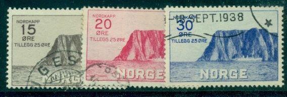NORWAY #B1-3 Nordcap Set Complete, used, VF