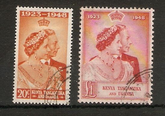 KENYA, UGANDA AND TANGANYIKA 1948 SILVER WEDDING SET FINE USED - HIGH CAT VALUE!