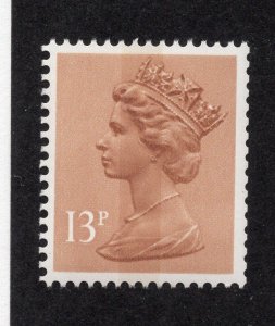 Great Britain 1970-95 13p light red brown Machin, Scott MH83 MNH, value = 50c