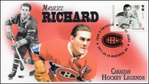 CA17-019, 2017, Hockey Legends, Maurice Richard, Day of Issue, FDC