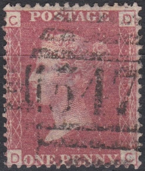 Great Britain Sg43 1d red Pl 168 Used cv £10  TF