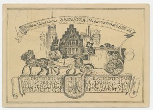 Postal stationery Germany 1926 Mail coach - Horse - Philatelic day Dortmund