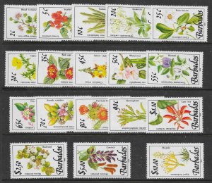 BARBADOS SG890/905 1989-92 WILD PLANTS DEFINITIVE SET MNH